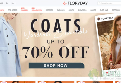 Floryday时尚潮流女装跨境购物网站