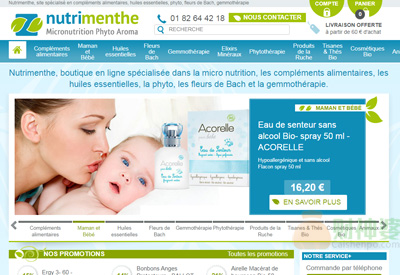 Nutrimenthe法国食品补充剂与美妆护肤品购物网站