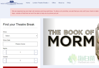 WestendTheatrebreaks英国伦敦门票与酒店预订网站