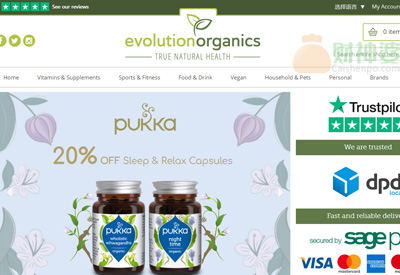 EvolutionOrganics英国健康食品补充剂海淘网站